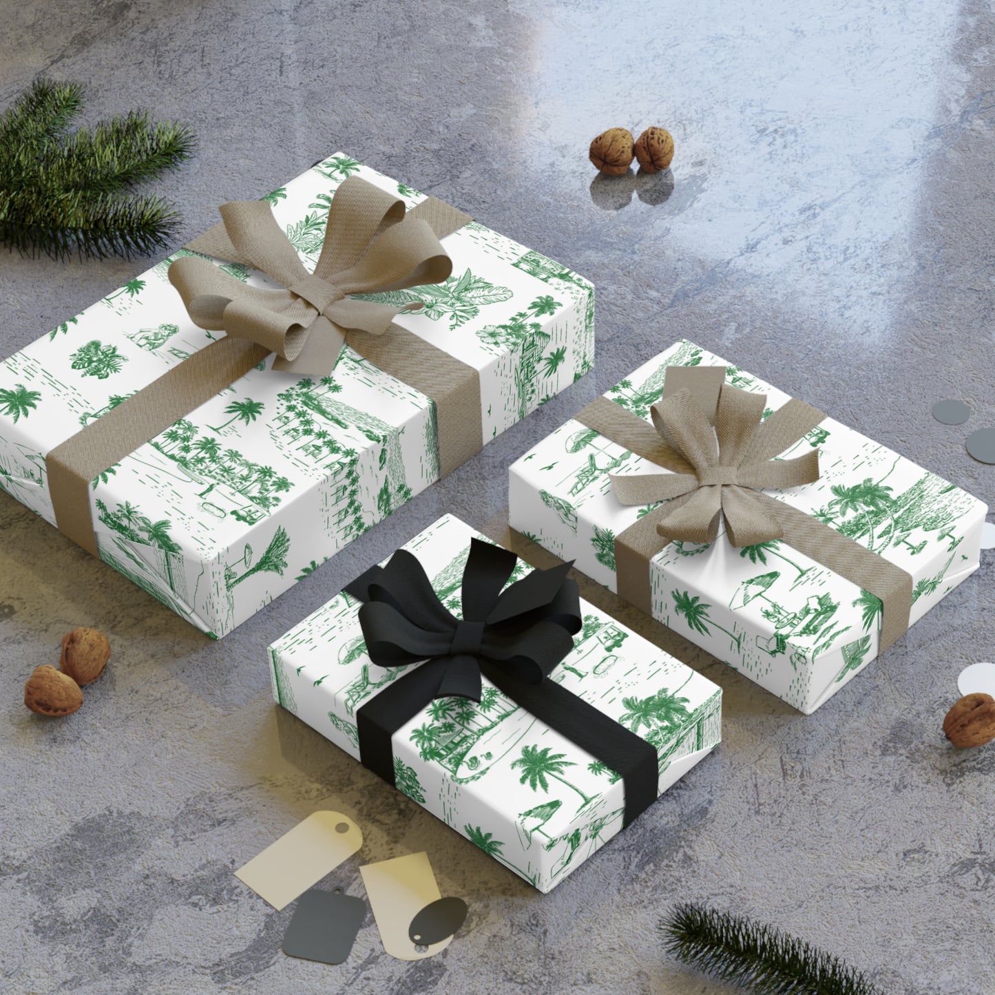 Oahu Wrapping Paper Green