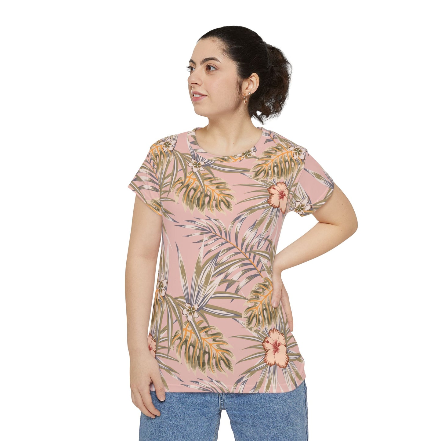 Tropical Pink Hibiscus T -Shirt