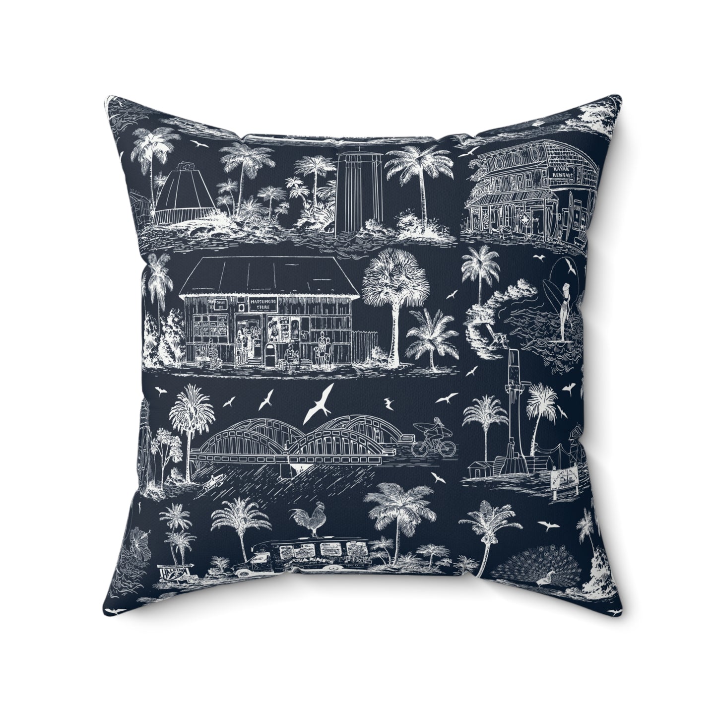 North Shore Faux Suede Pillowdark blue with filler