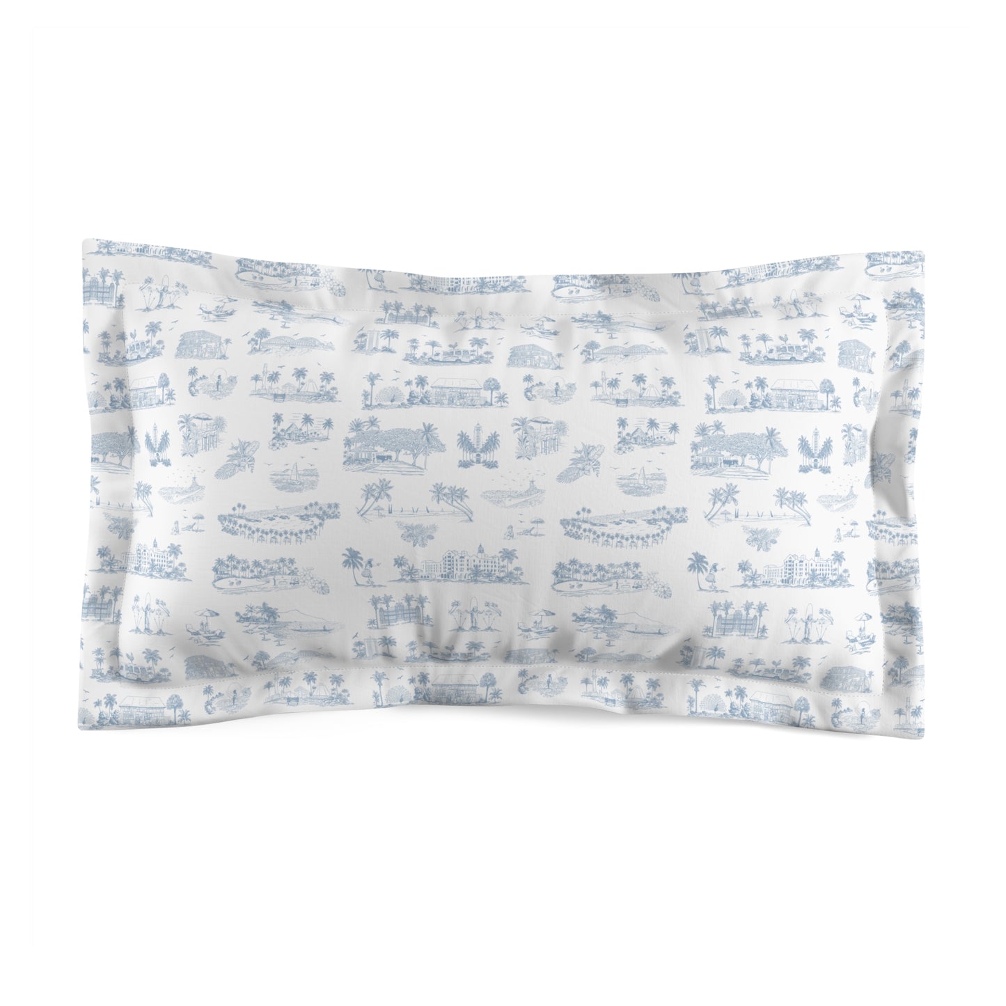 Oahu Pillow Sham white, light blue