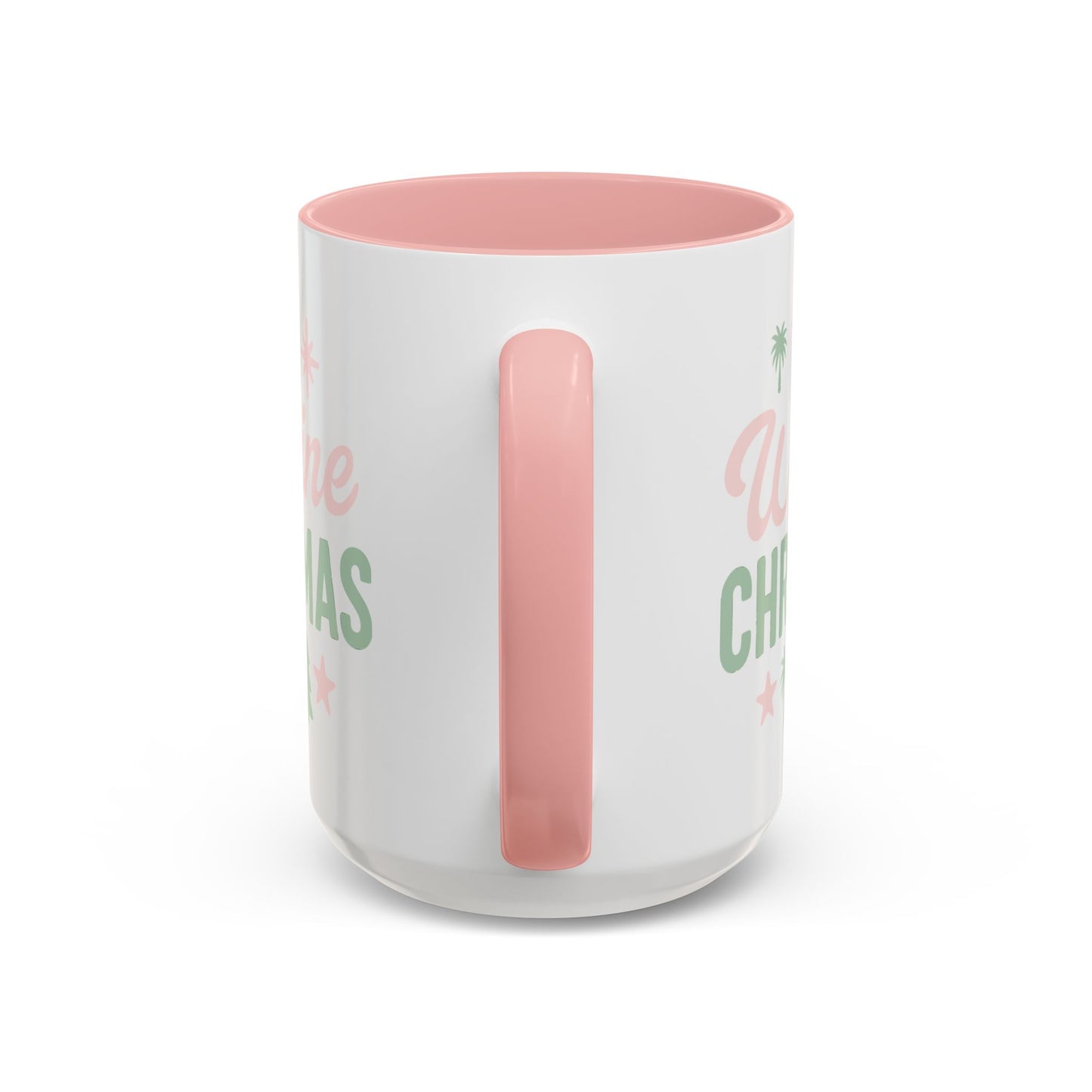 Wahine Christmas Coffee Mug — Pink & Green Holiday Coffee Cup (11/15oz)