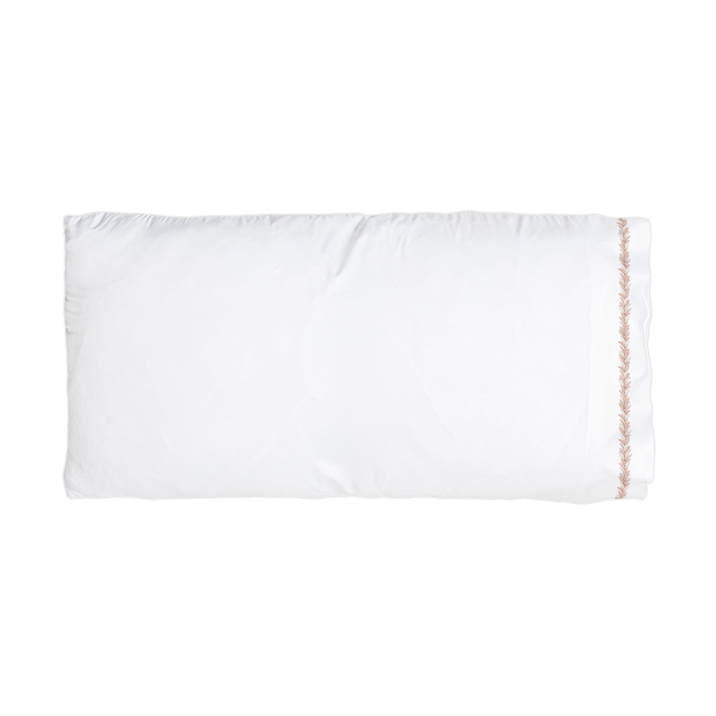 Maile Lei Edge Microfiber Pillowcase — Soft White Decorative Trim