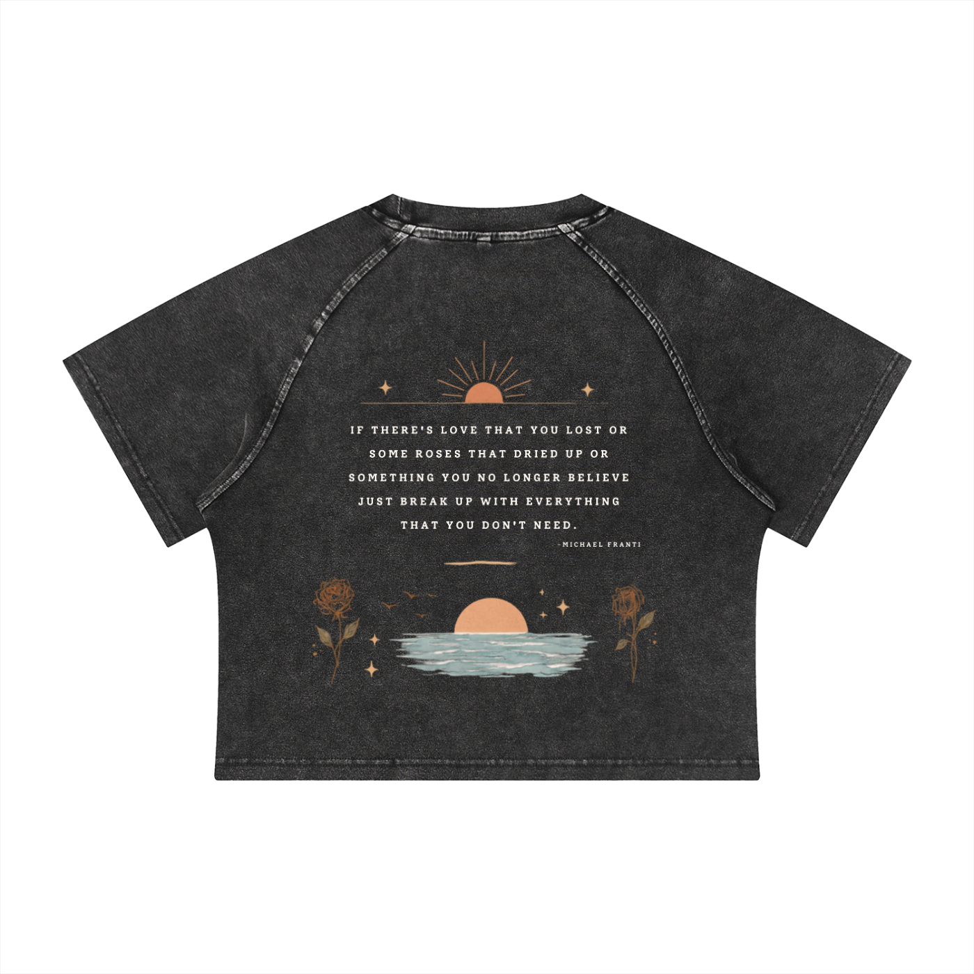 Women's Mineral Wash Raglan Crop T-Shirt