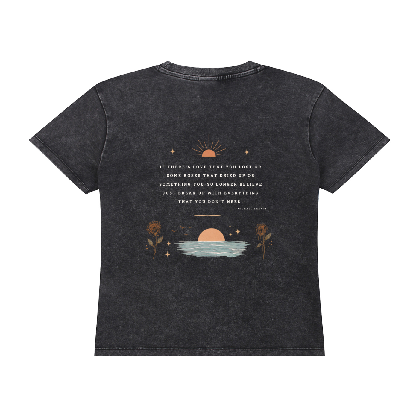 Vintage Wash Drop Shoulder Break up T-shirt