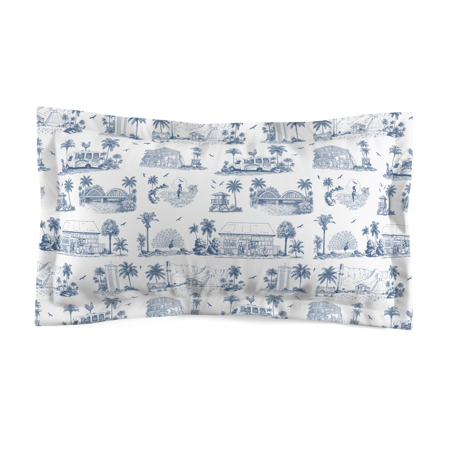 North Shore Pillow Sham white, blue