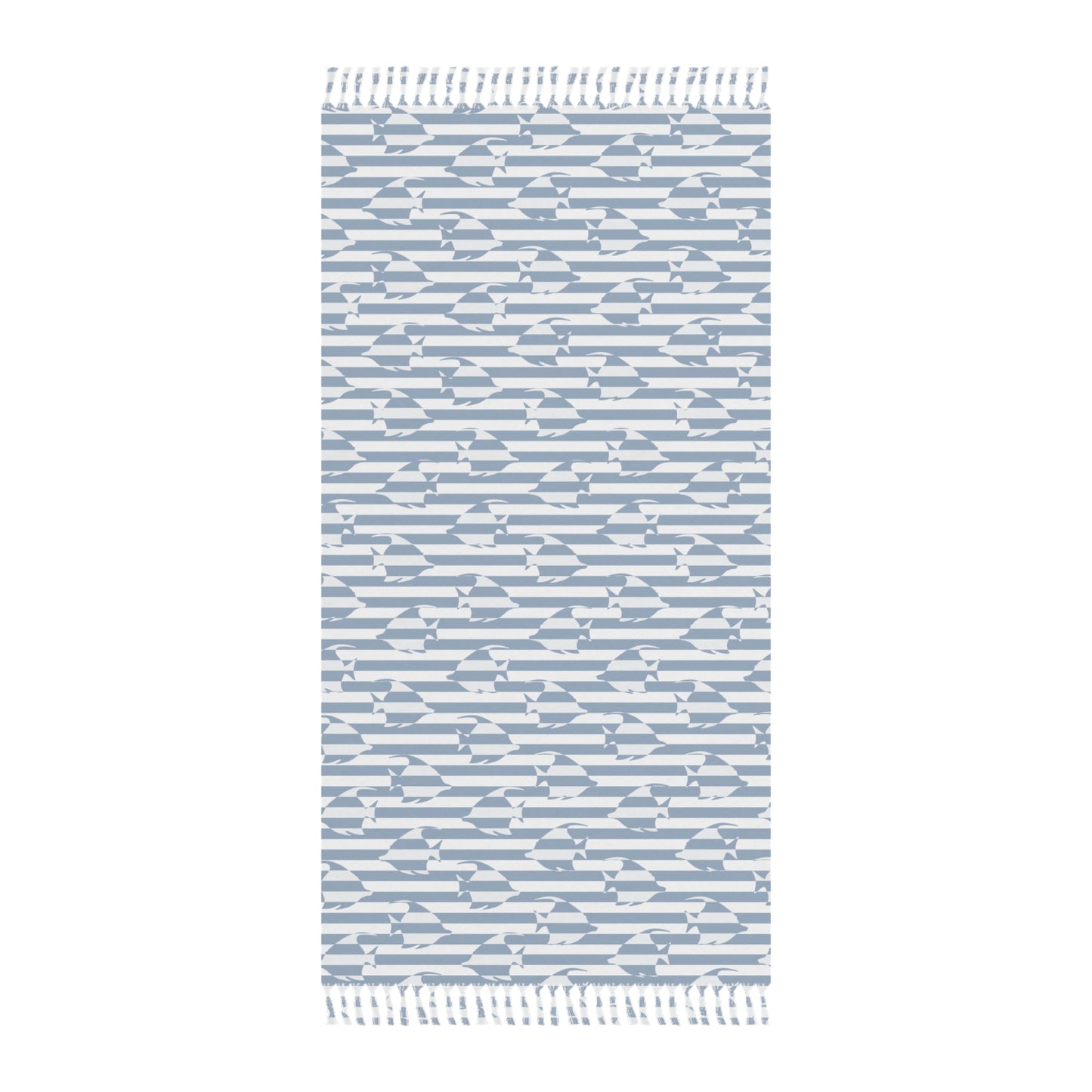 Stripe Fish Beach Towel Blue
