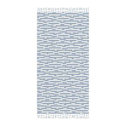 Stripe Fish Beach Towel Blue