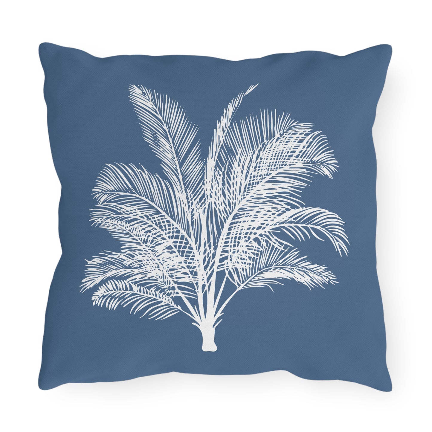 Wide Palm Outdoor Pillow Blue