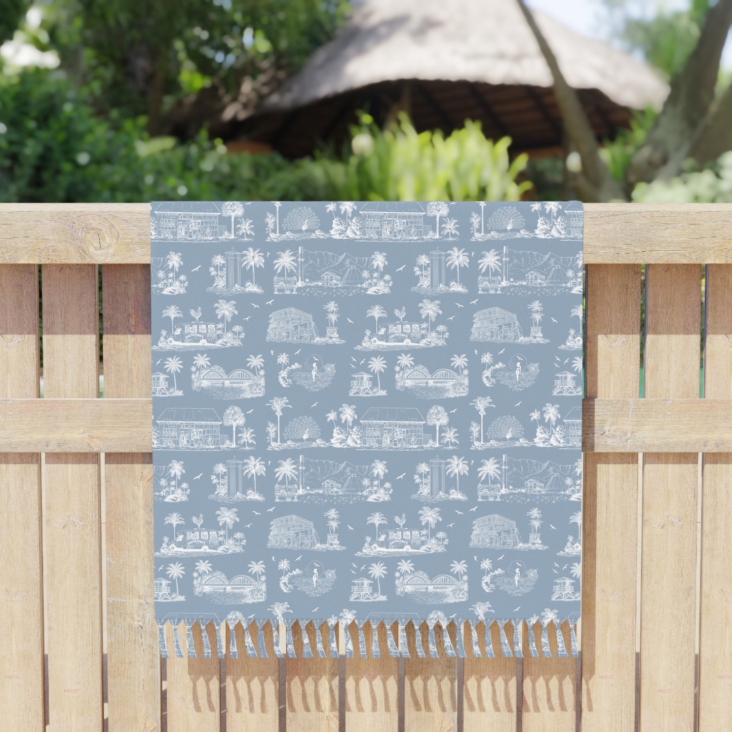North Shore Boho Beach Cloth Towel Light Blue