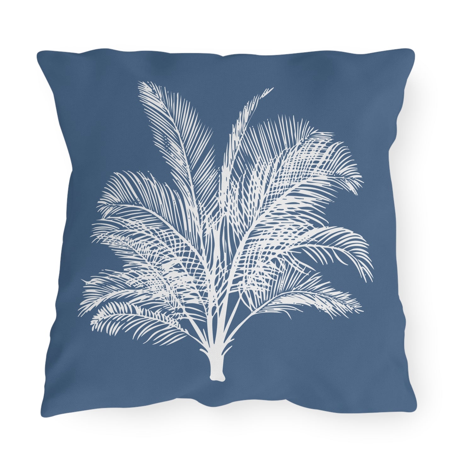 Wide Palm Outdoor Pillow Blue