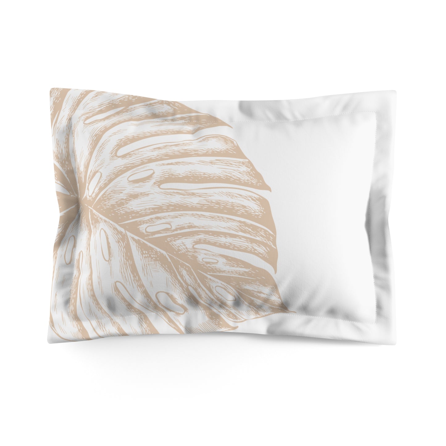 Tan Fan Monstera Microfiber Pillow Sham