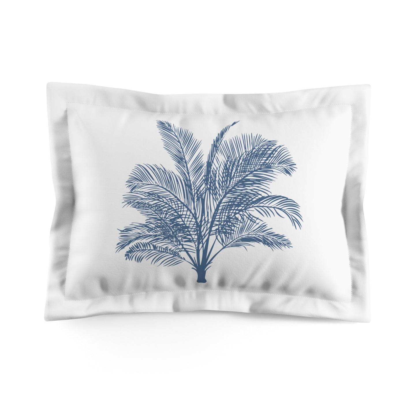 Wide Palm Sham White/Blue