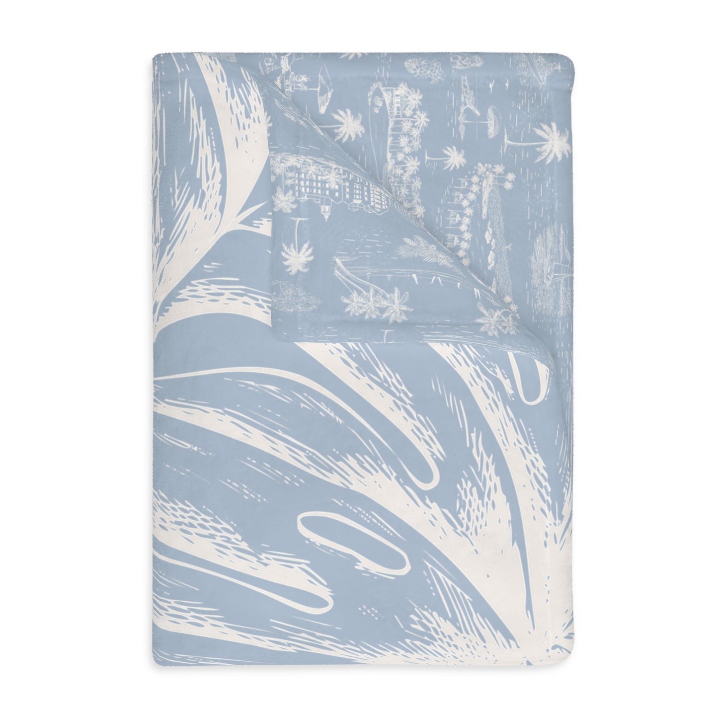 Monstera Oahu Velveteen Microfiber Blanket