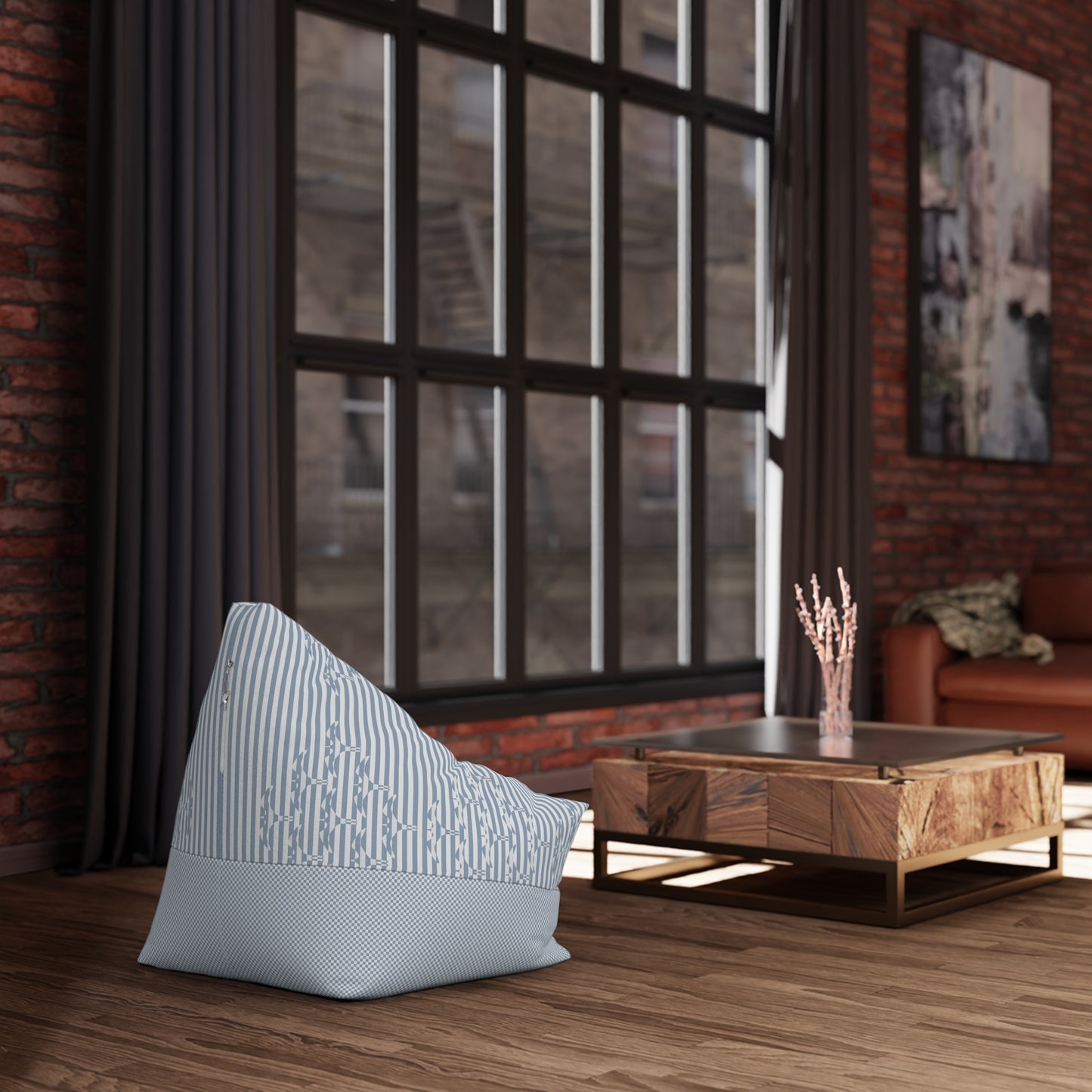 Iwa Bird Stripe Bean Bag Chair Cover