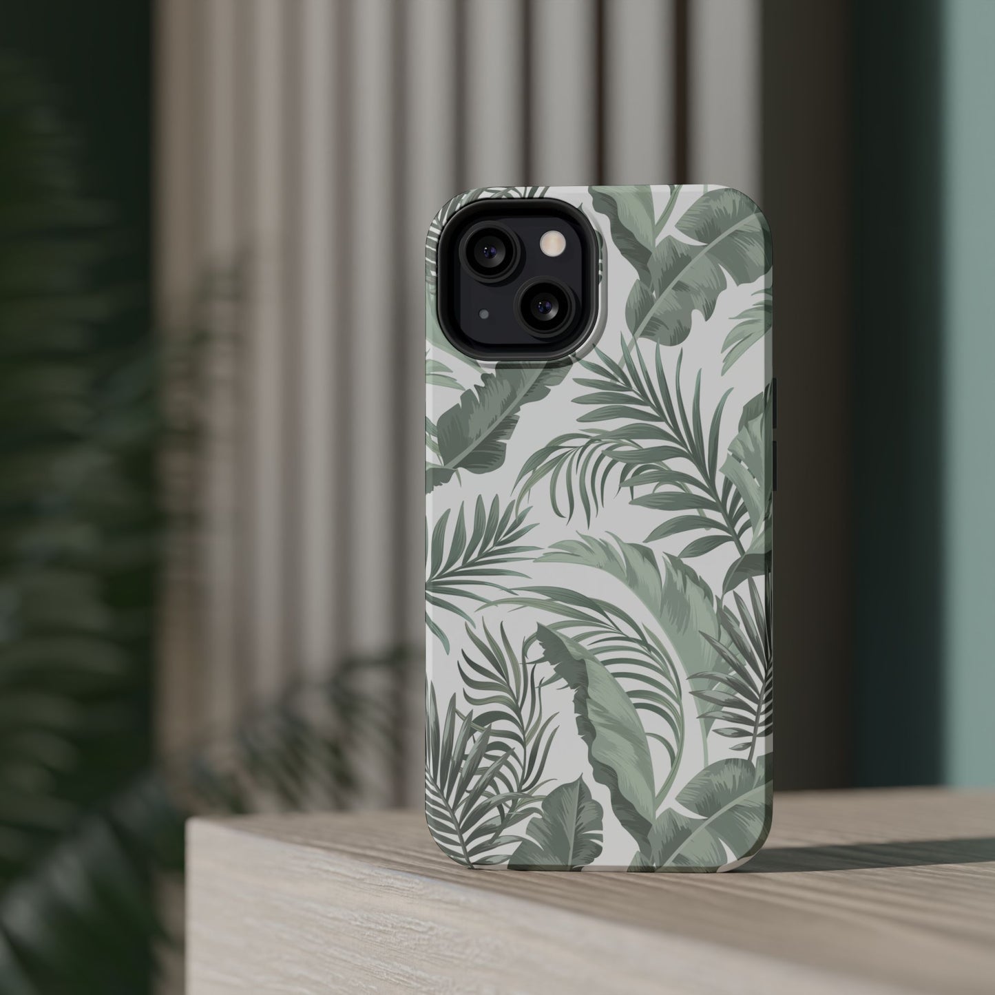 Tropical Leaf White Magnetic Tough Cases