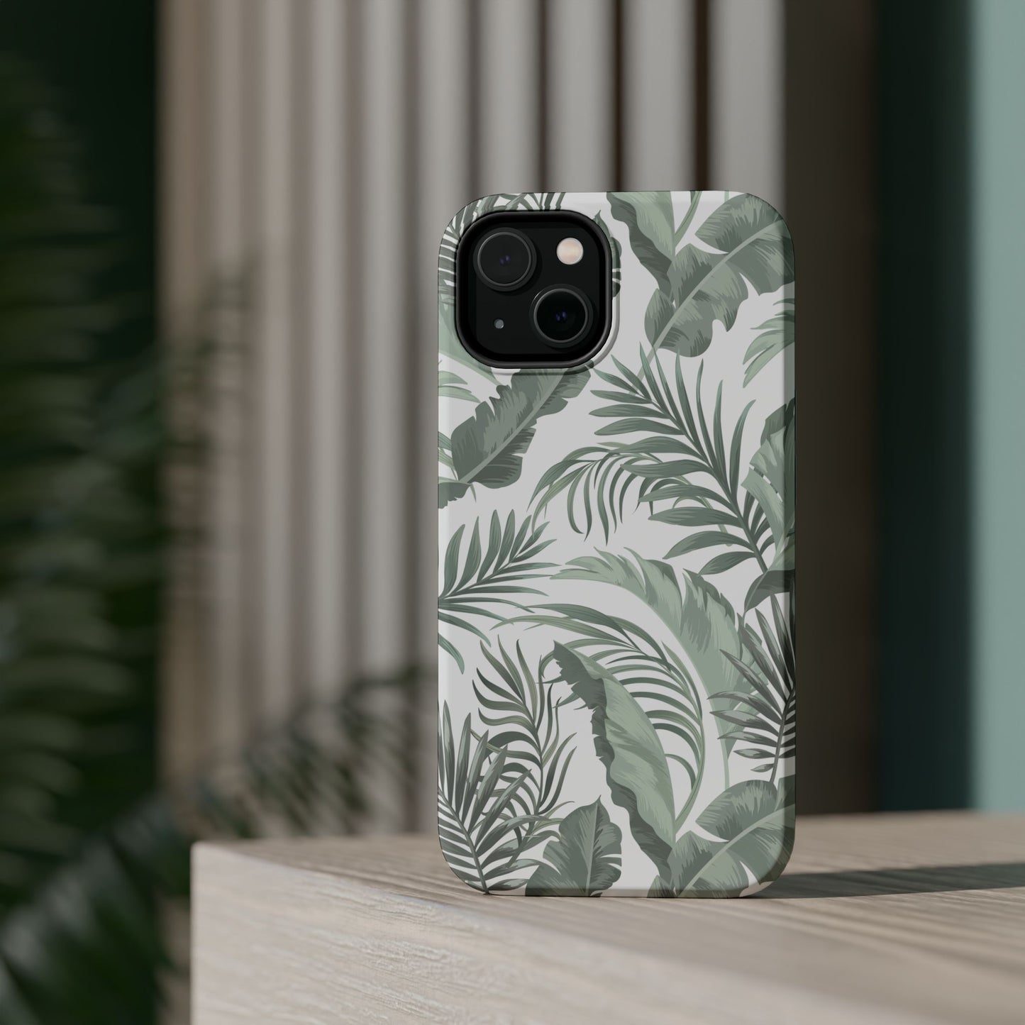 Tropical Leaf White Magnetic Tough Cases