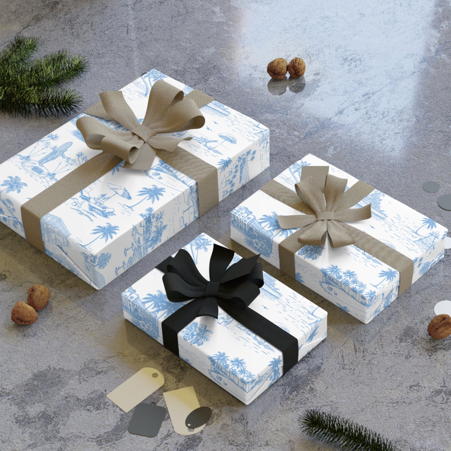 Oahu Wrapping Paper Beach Blue