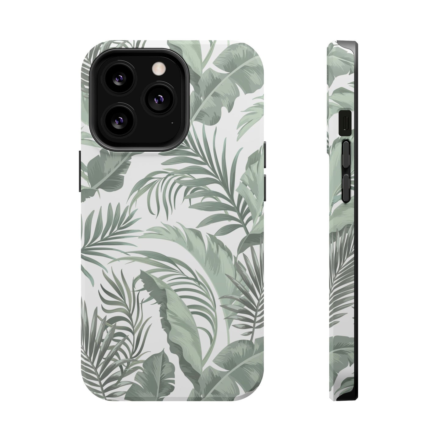 Tropical Leaf White Magnetic Tough Cases