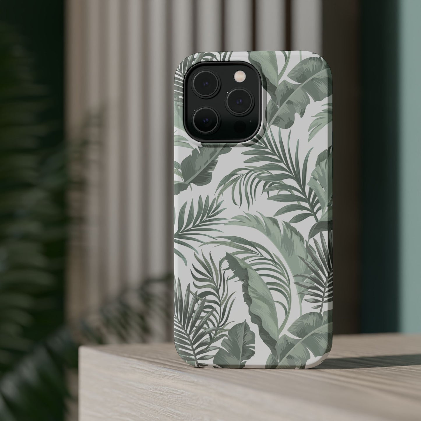 Tropical Leaf White Magnetic Tough Cases