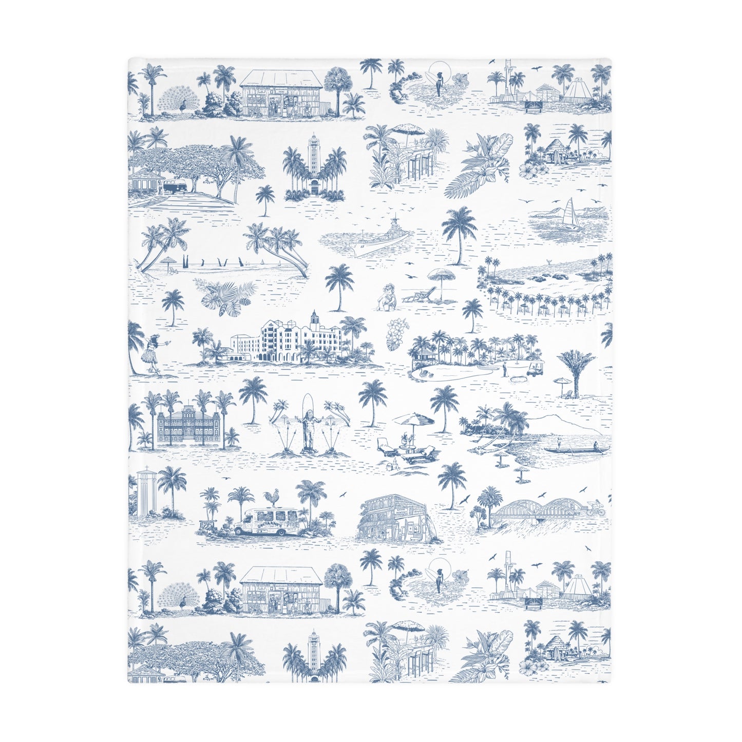 Palm Oahu Velveteen Microfiber Blanket