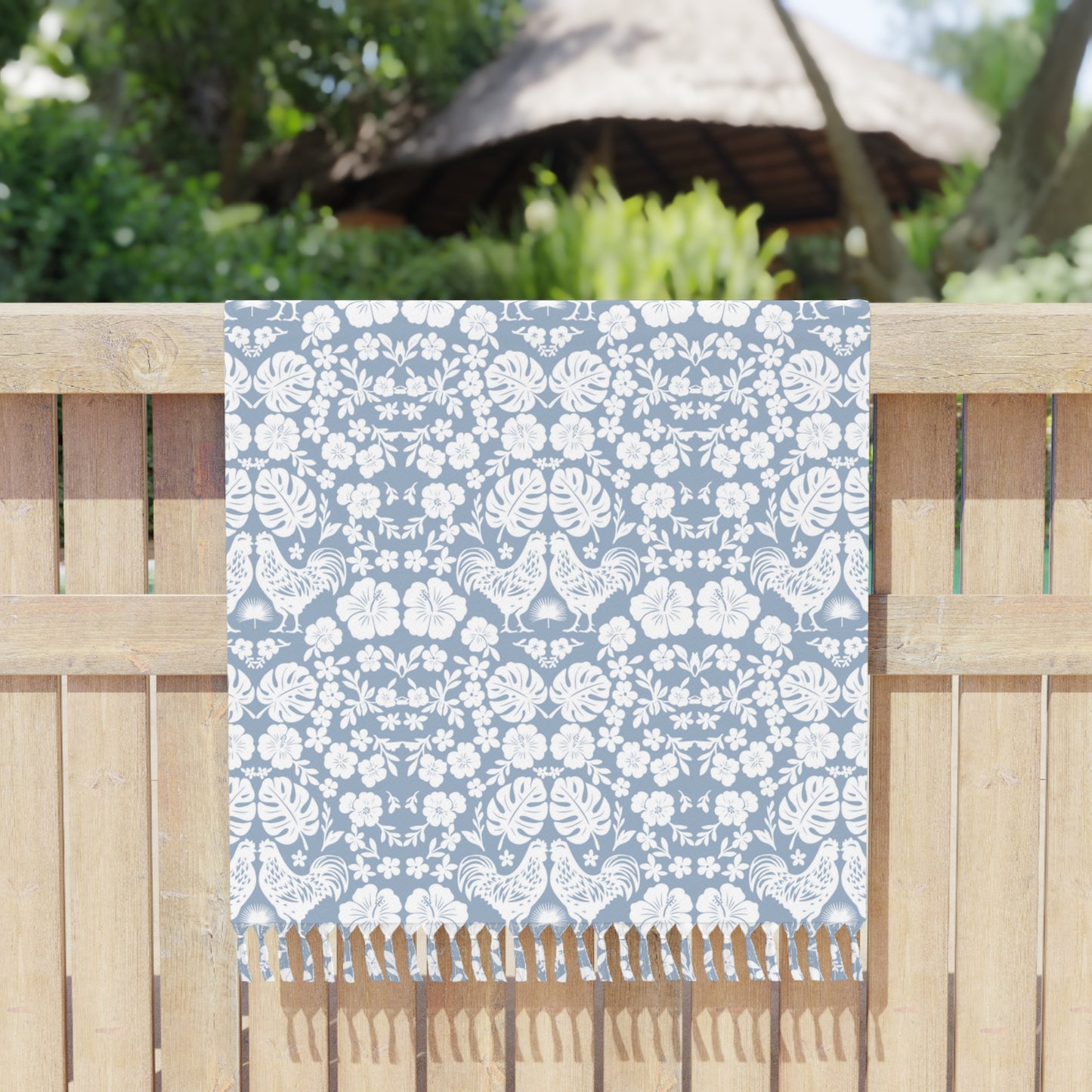 Hawaiian Otomi Boho Beach Cloth Towel White