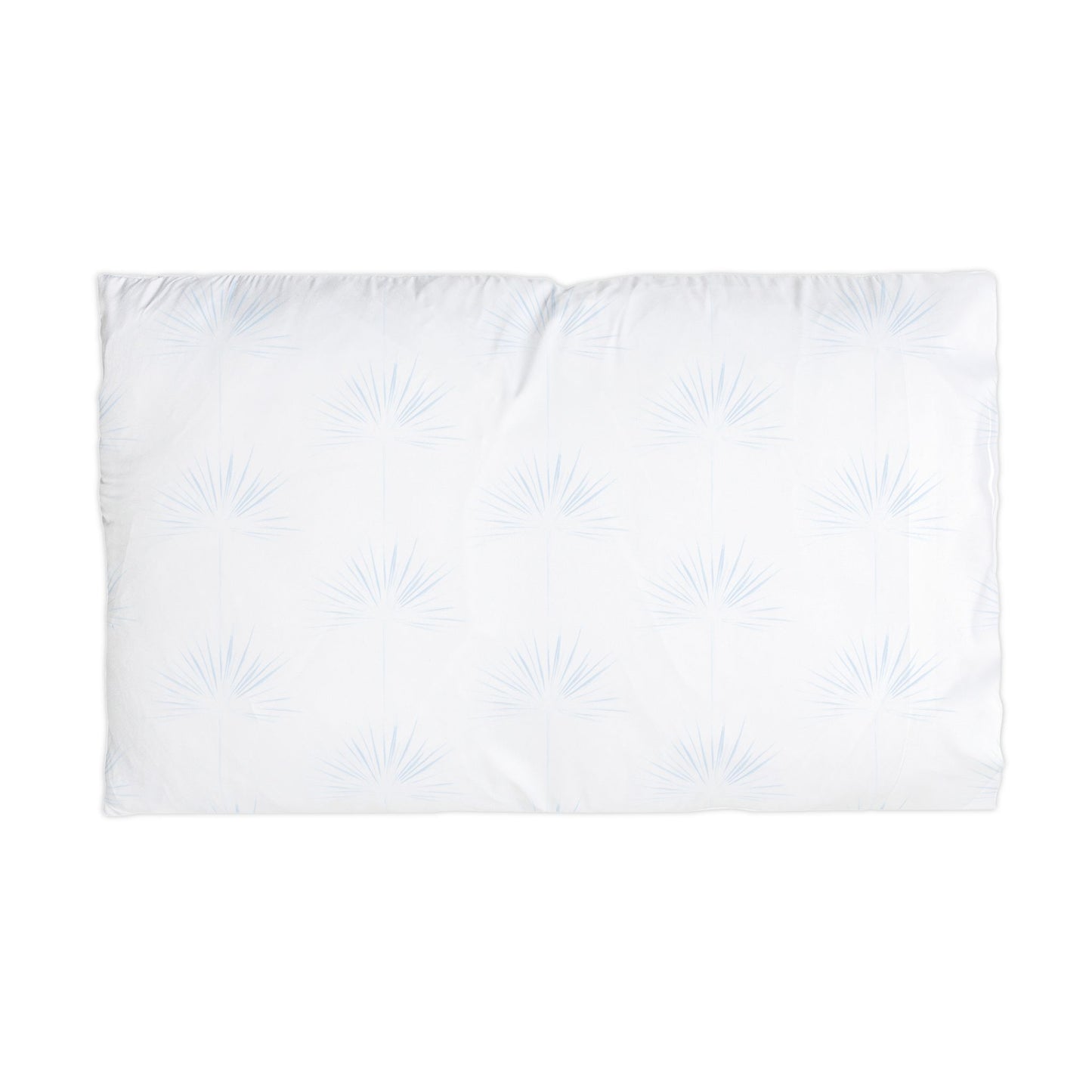Fan Palm Fan Microfiber Pillowcase White/Blue