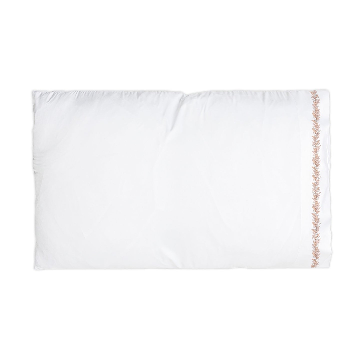 Maile Lei Edge Microfiber Pillowcase — Soft White Decorative Trim