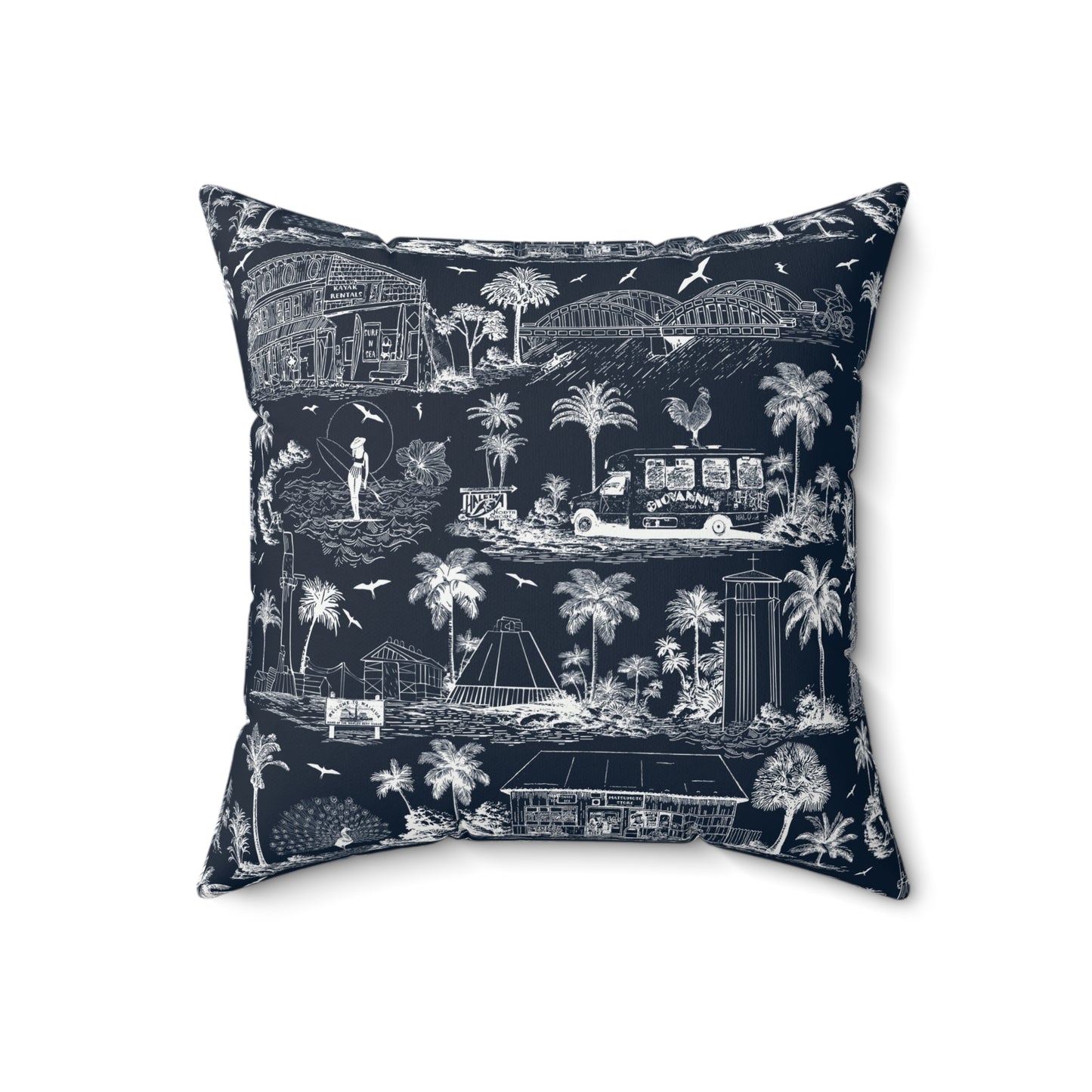 North Shore Faux Suede Pillowdark blue with filler