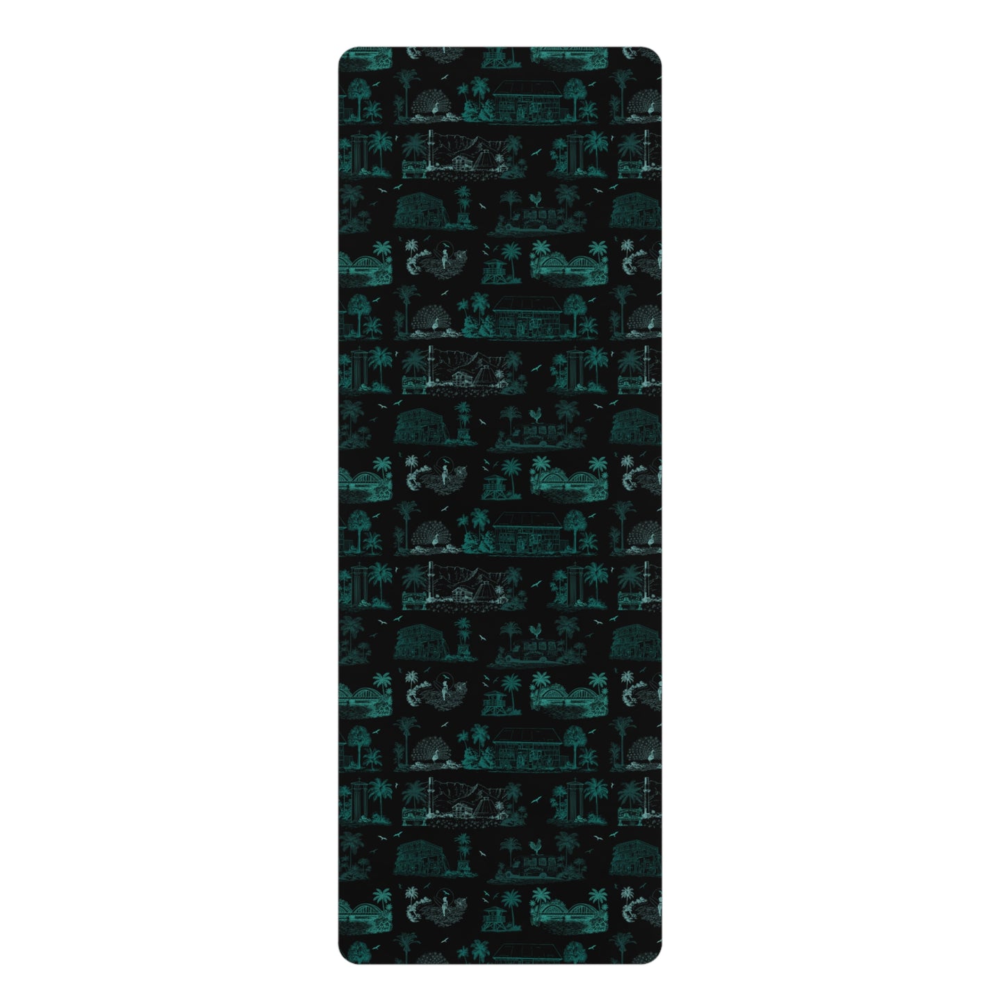 North Shore Eco-Friendly Rubber Yoga Mat black teal
