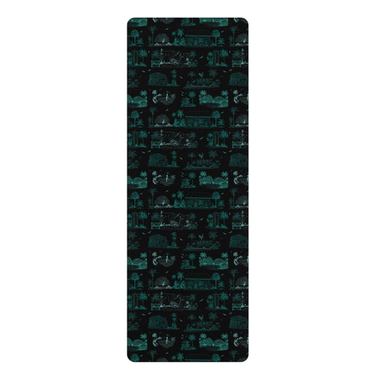 North Shore Eco-Friendly Rubber Yoga Mat black teal