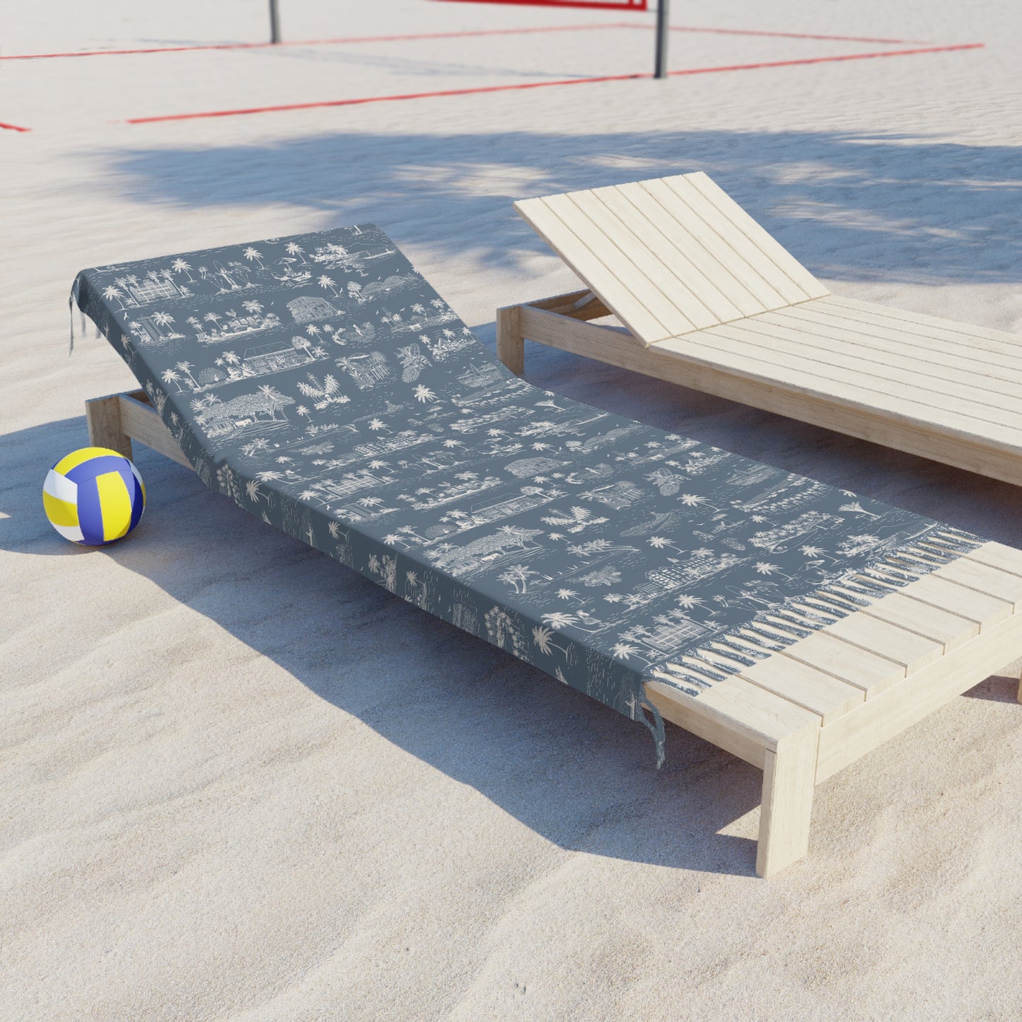 Oahu Boho Beach Cloth Towel Blue