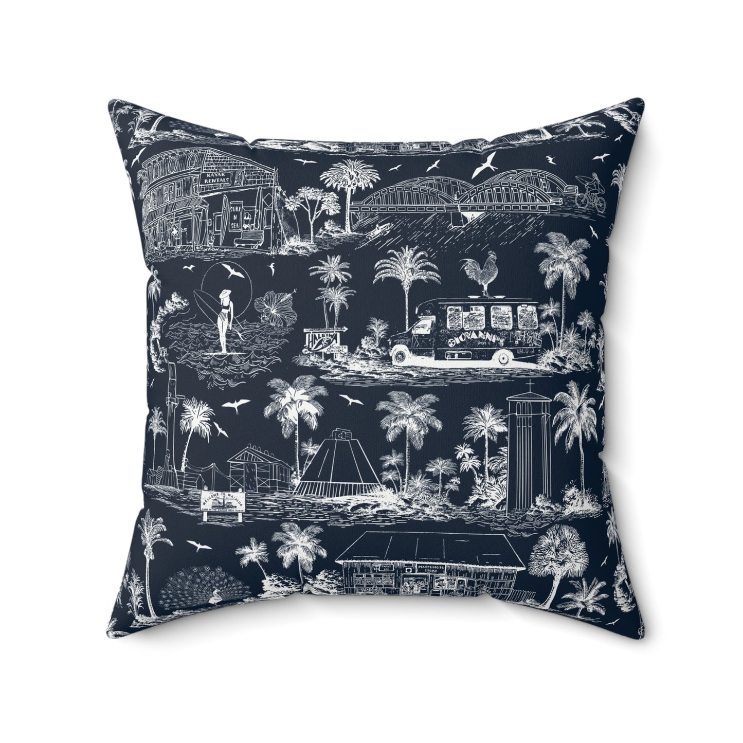 North Shore Faux Suede Pillowdark blue with filler