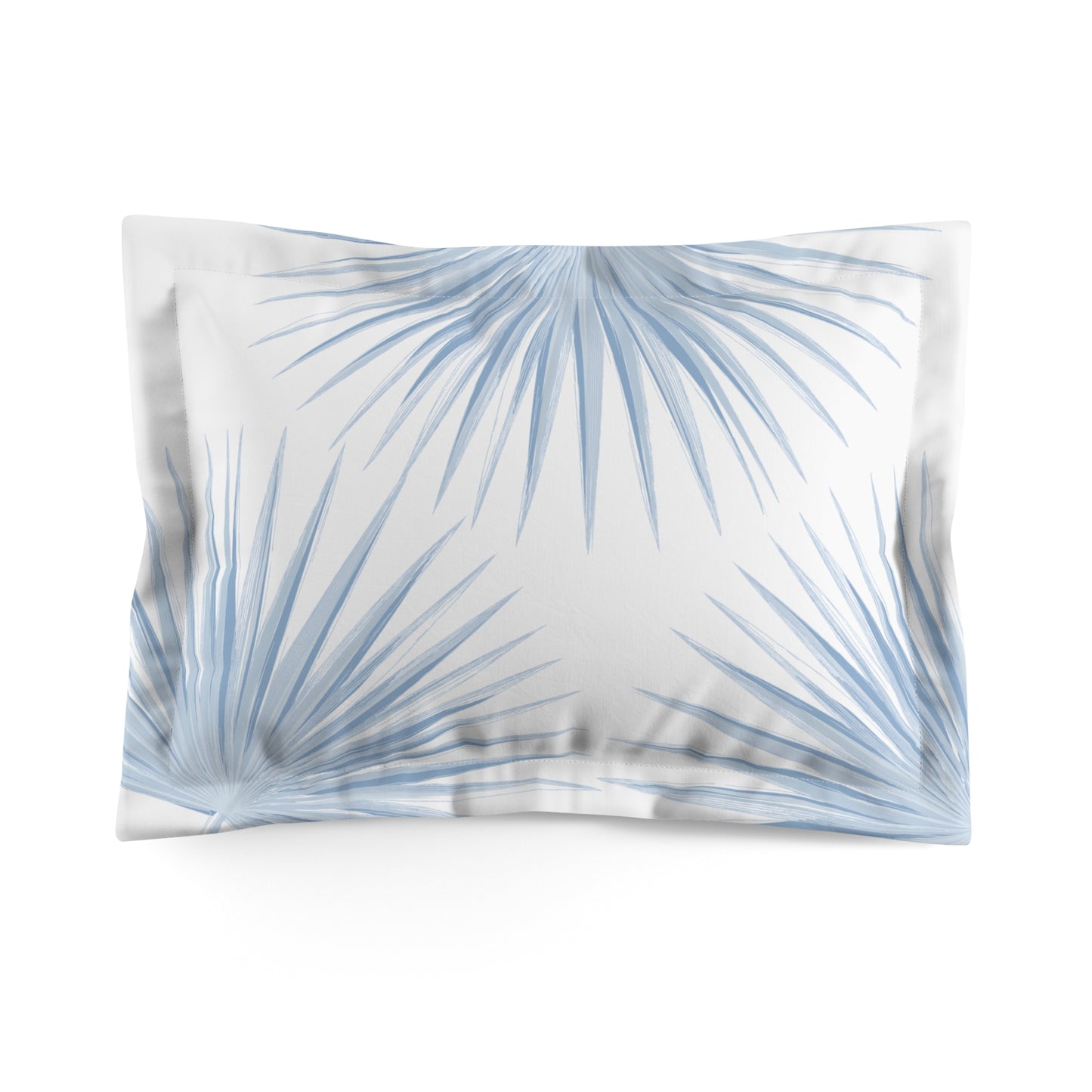 Large Fan Palm Sham White/Blue