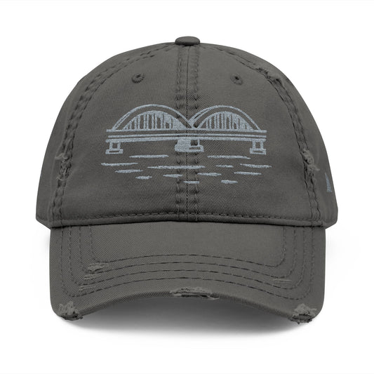 Distressed Rainbow Bridge Embroidered Hat
