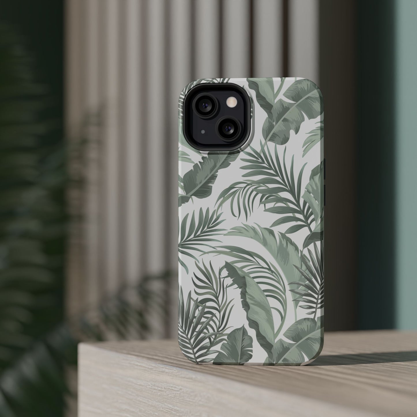 Tropical Leaf White Magnetic Tough Cases