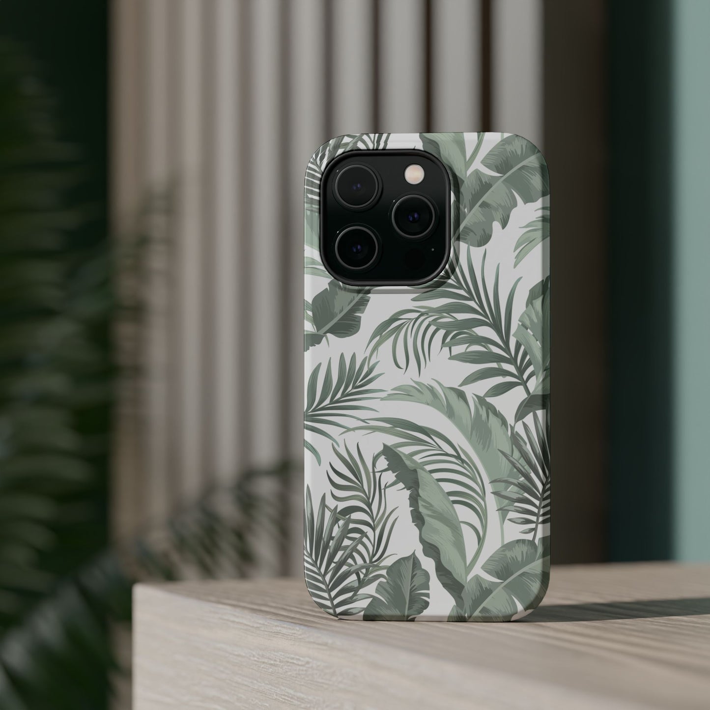 Tropical Leaf White Magnetic Tough Cases