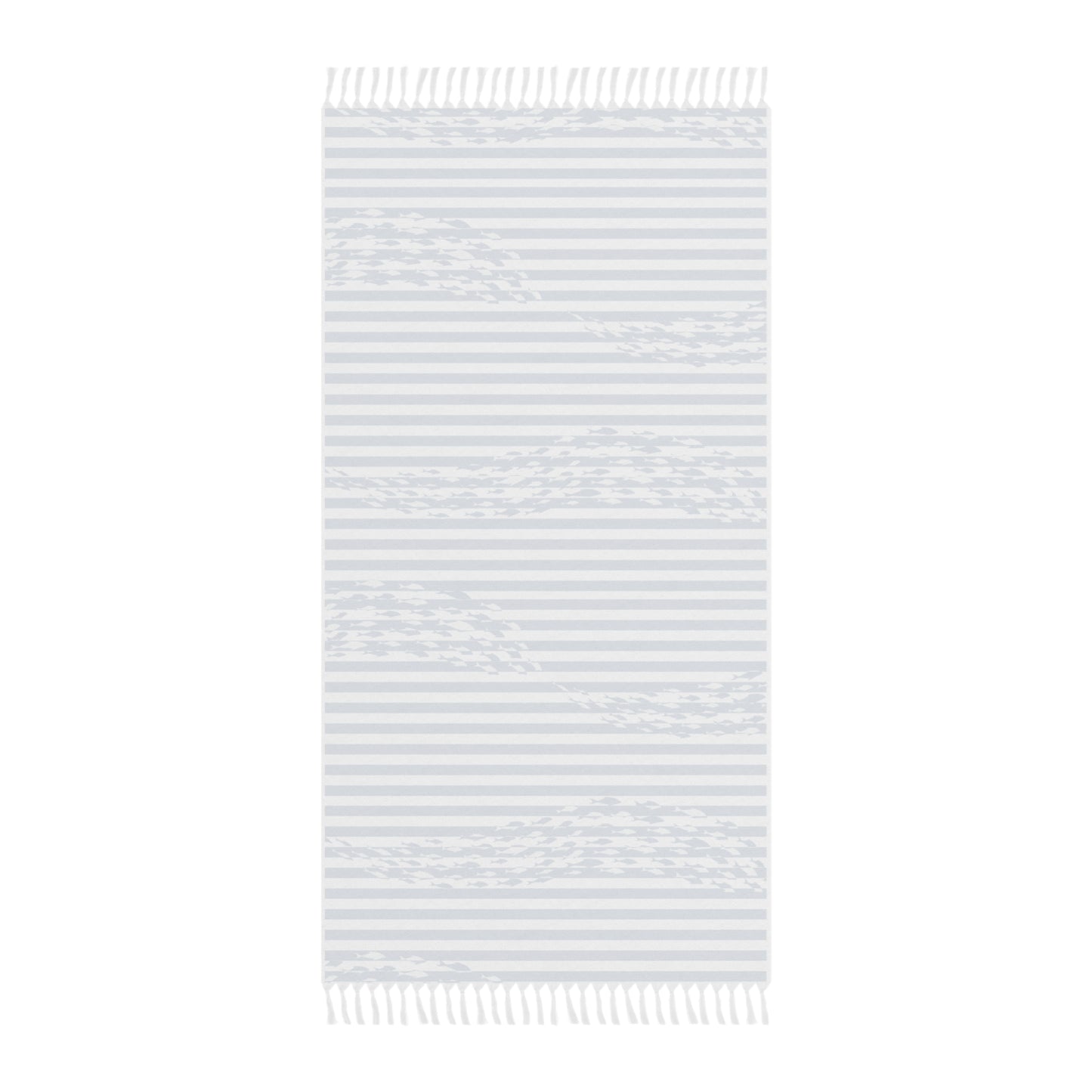 Stripe School of Fish Beach Towel Blue