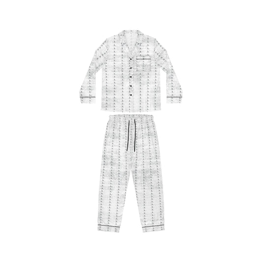 White Shark Fin Satin Pajamas