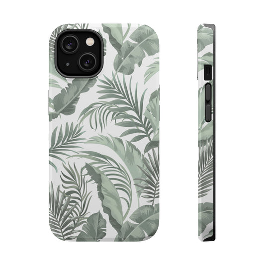 Tropical Leaf White Magnetic Tough Cases