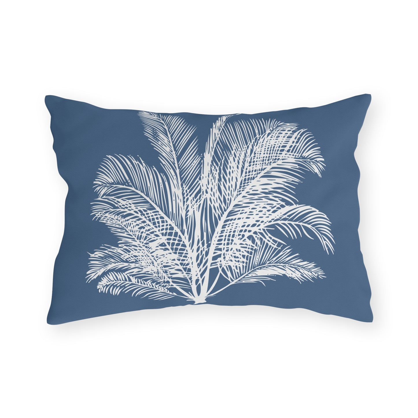 Wide Palm Outdoor Pillow Blue