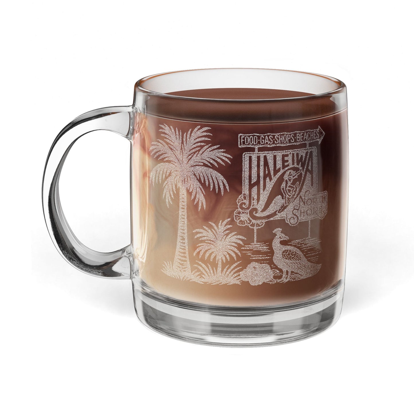 Haleiwa Glass Engraved Coffee Mug