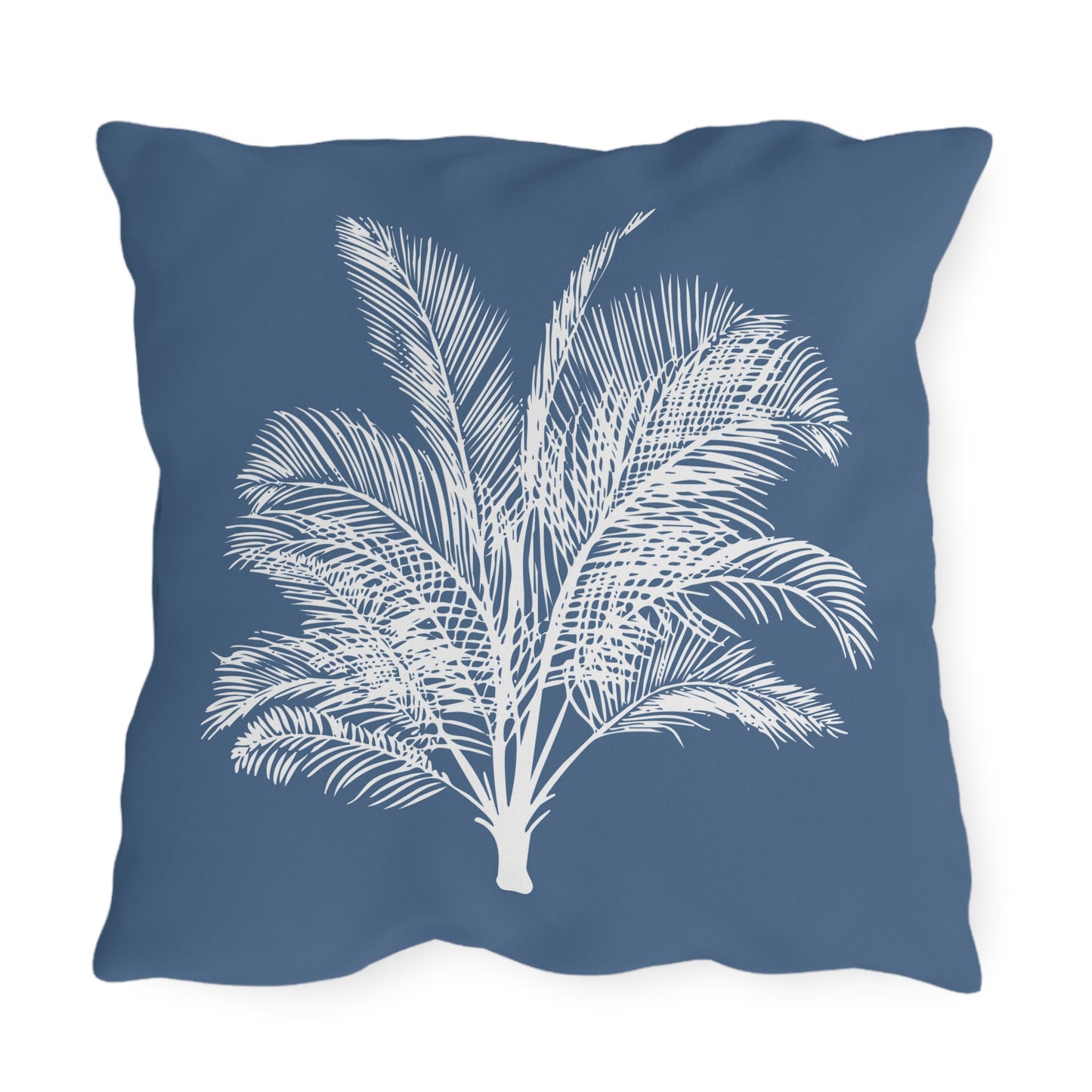 Wide Palm Outdoor Pillow Blue