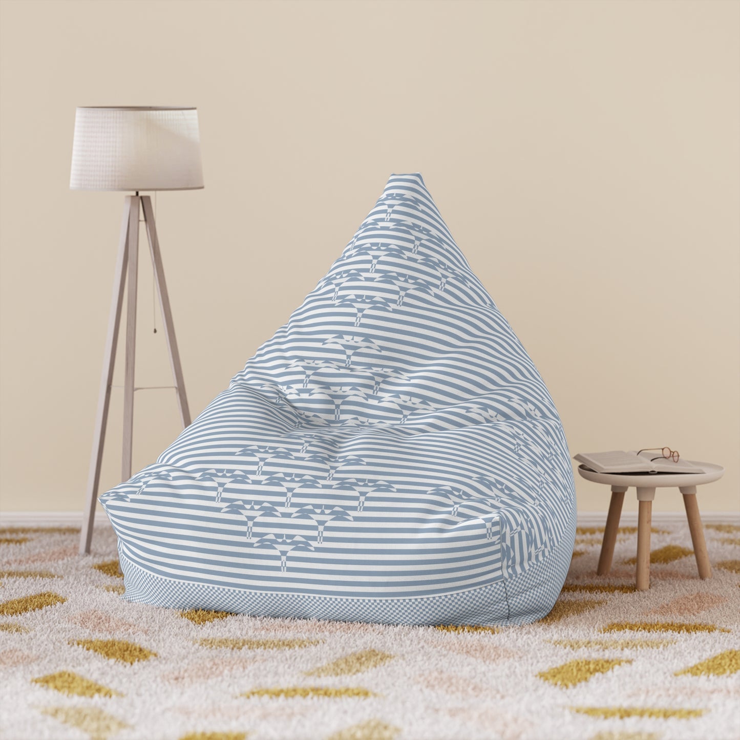 Iwa Bird Stripe Bean Bag Chair Cover