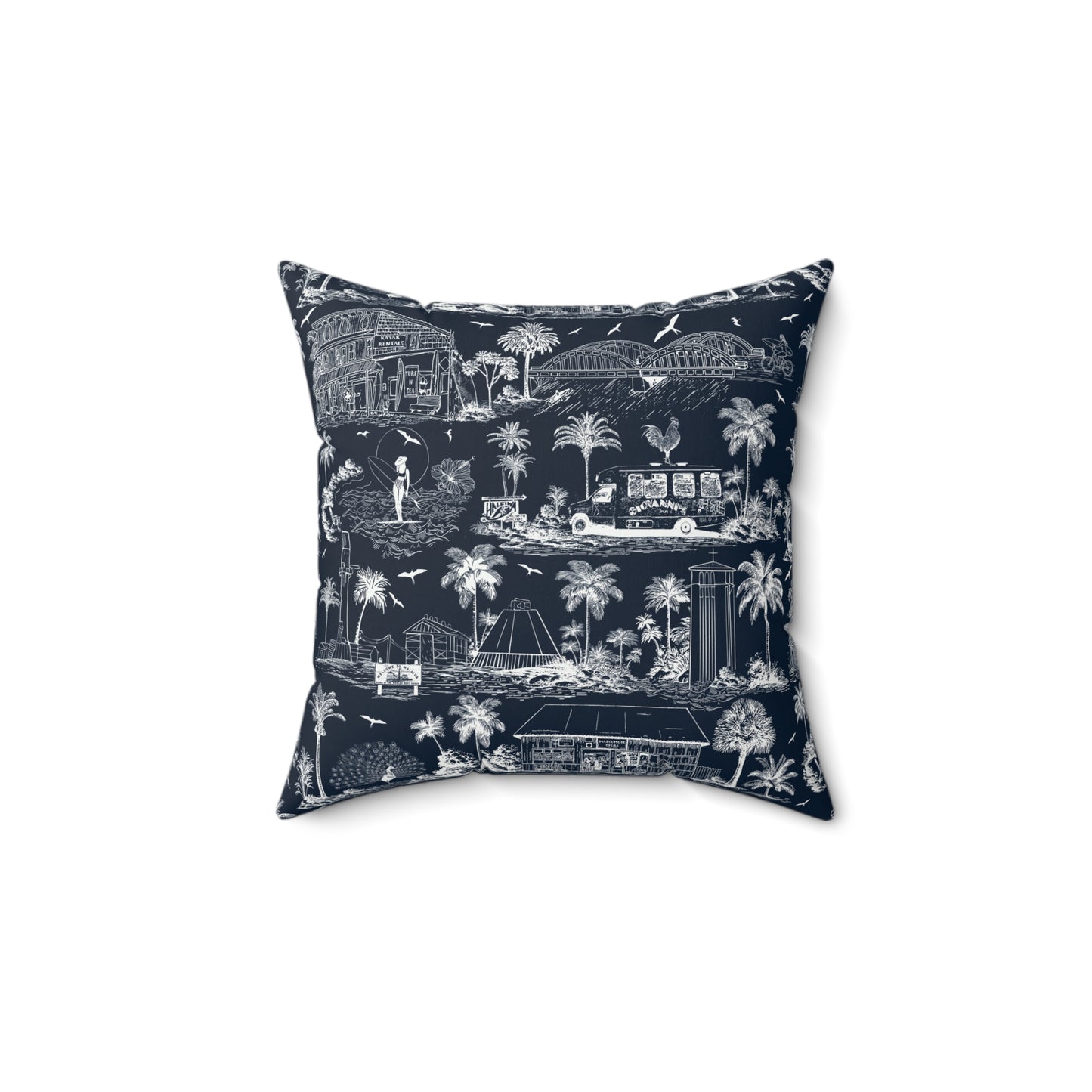 North Shore Faux Suede Pillowdark blue with filler