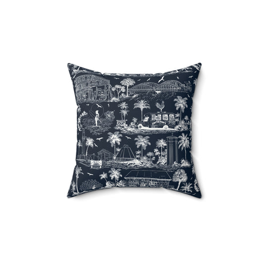 North Shore Faux Suede Pillowdark blue with filler