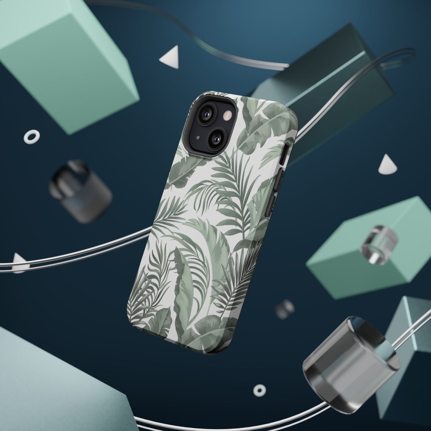 Tropical Leaf White Magnetic Tough Cases