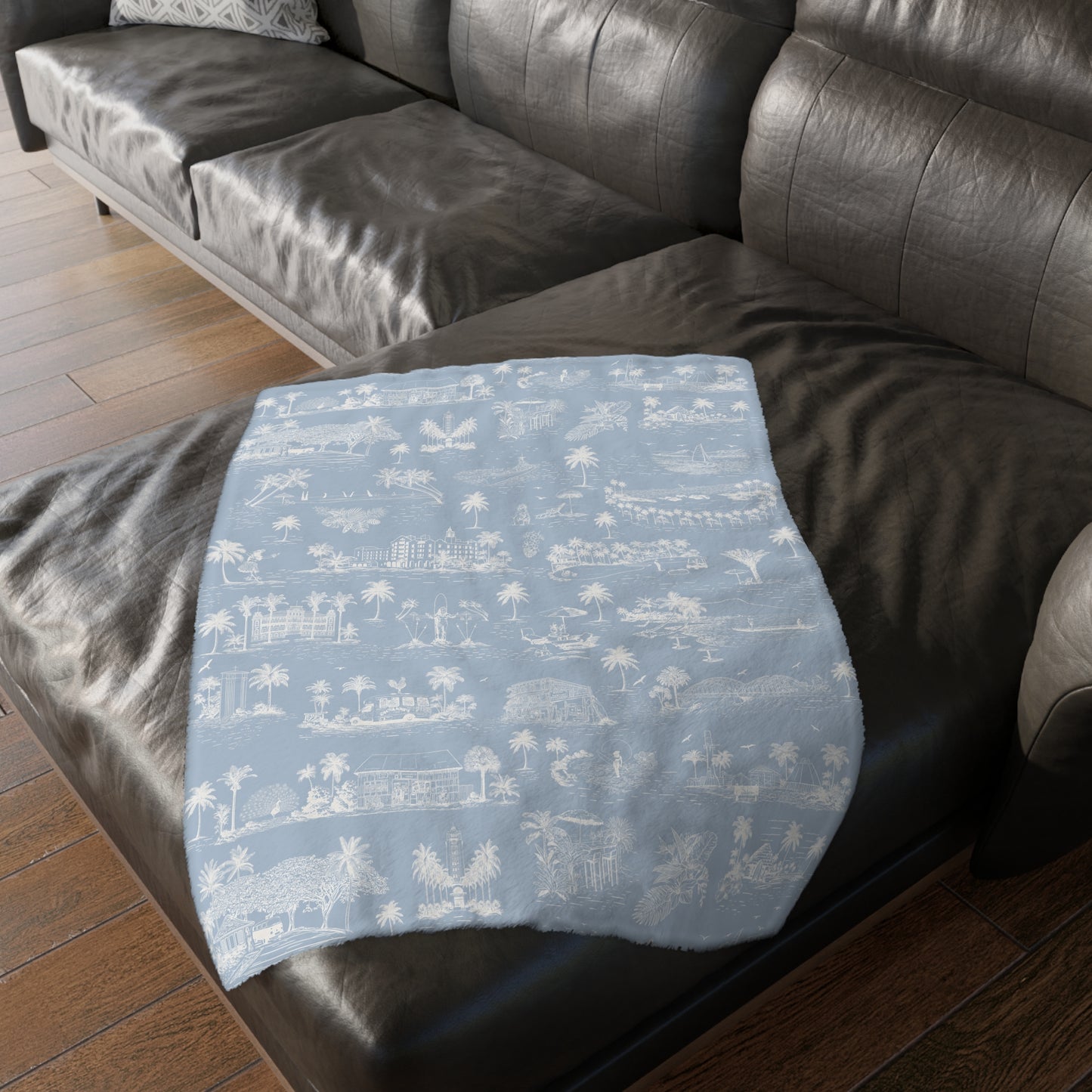 Monstera Oahu Velveteen Microfiber Blanket