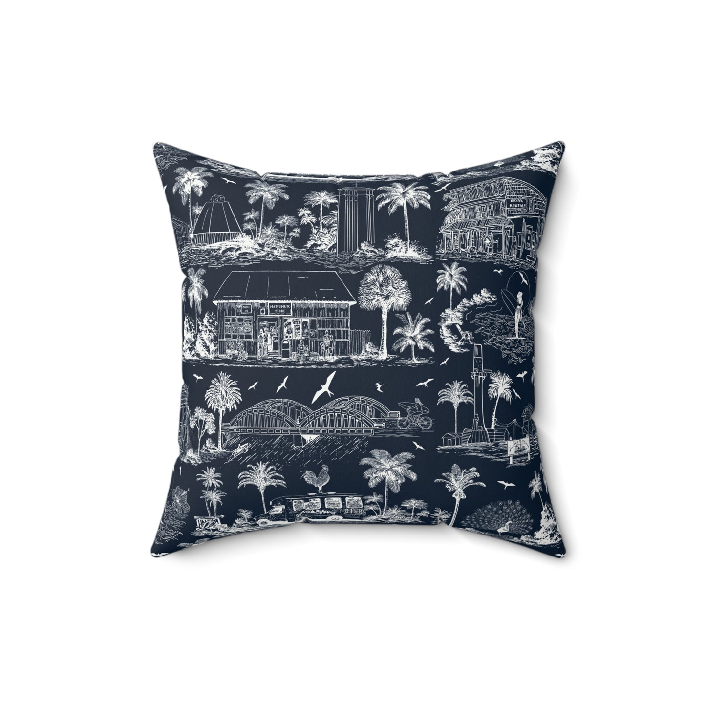 North Shore Faux Suede Pillowdark blue with filler