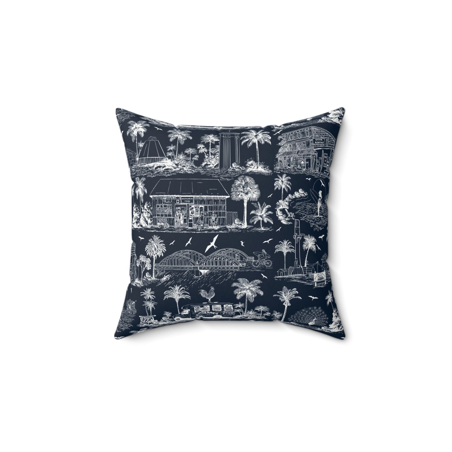 North Shore Faux Suede Pillowdark blue with filler