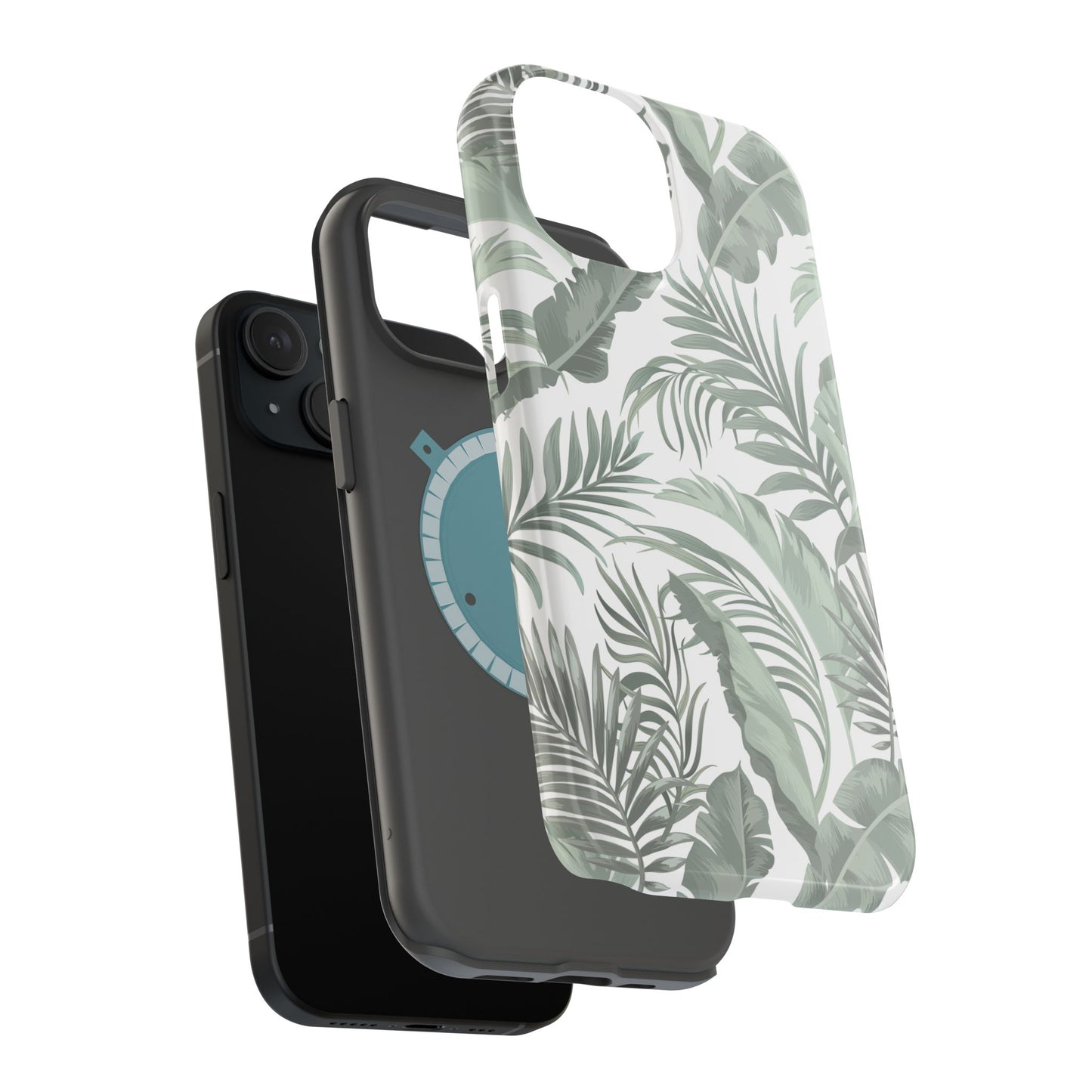 Tropical Leaf White Magnetic Tough Cases
